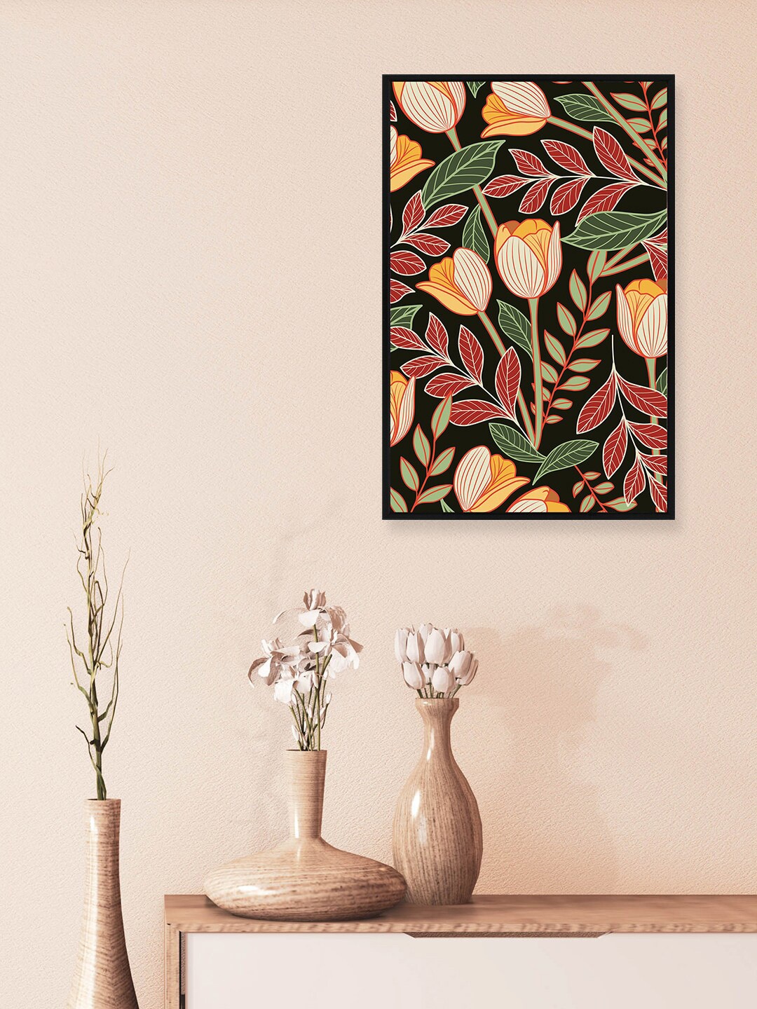 

nest ART Black & Yellow Flower Painting Wall Art