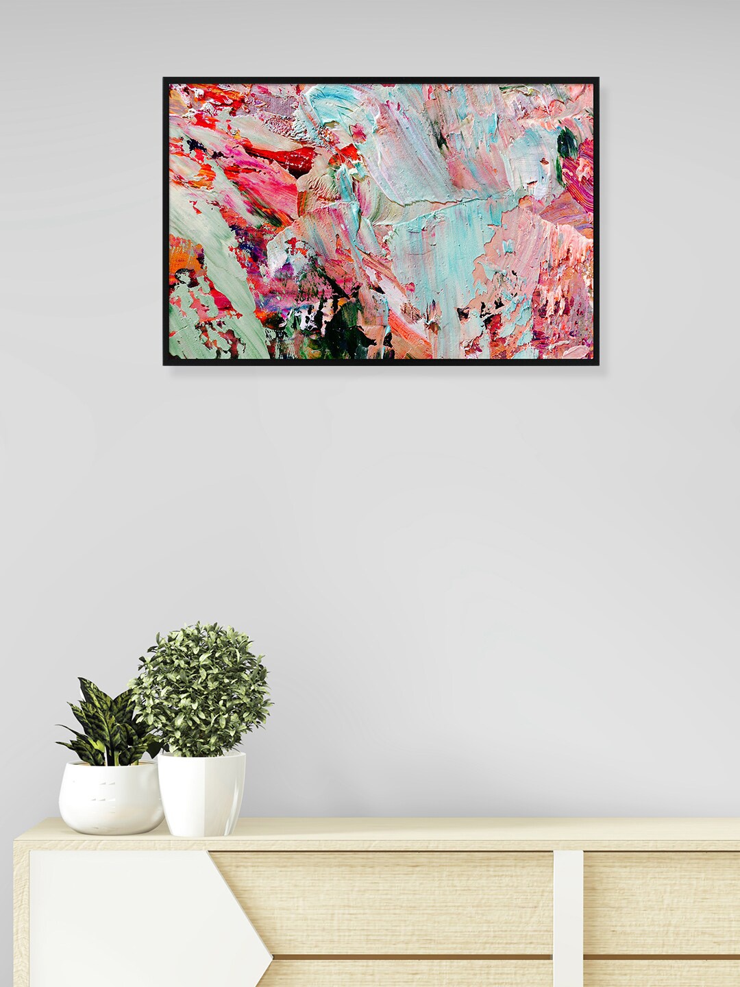 

nest ART Pink & White Abstract Painting Framed Wall Art