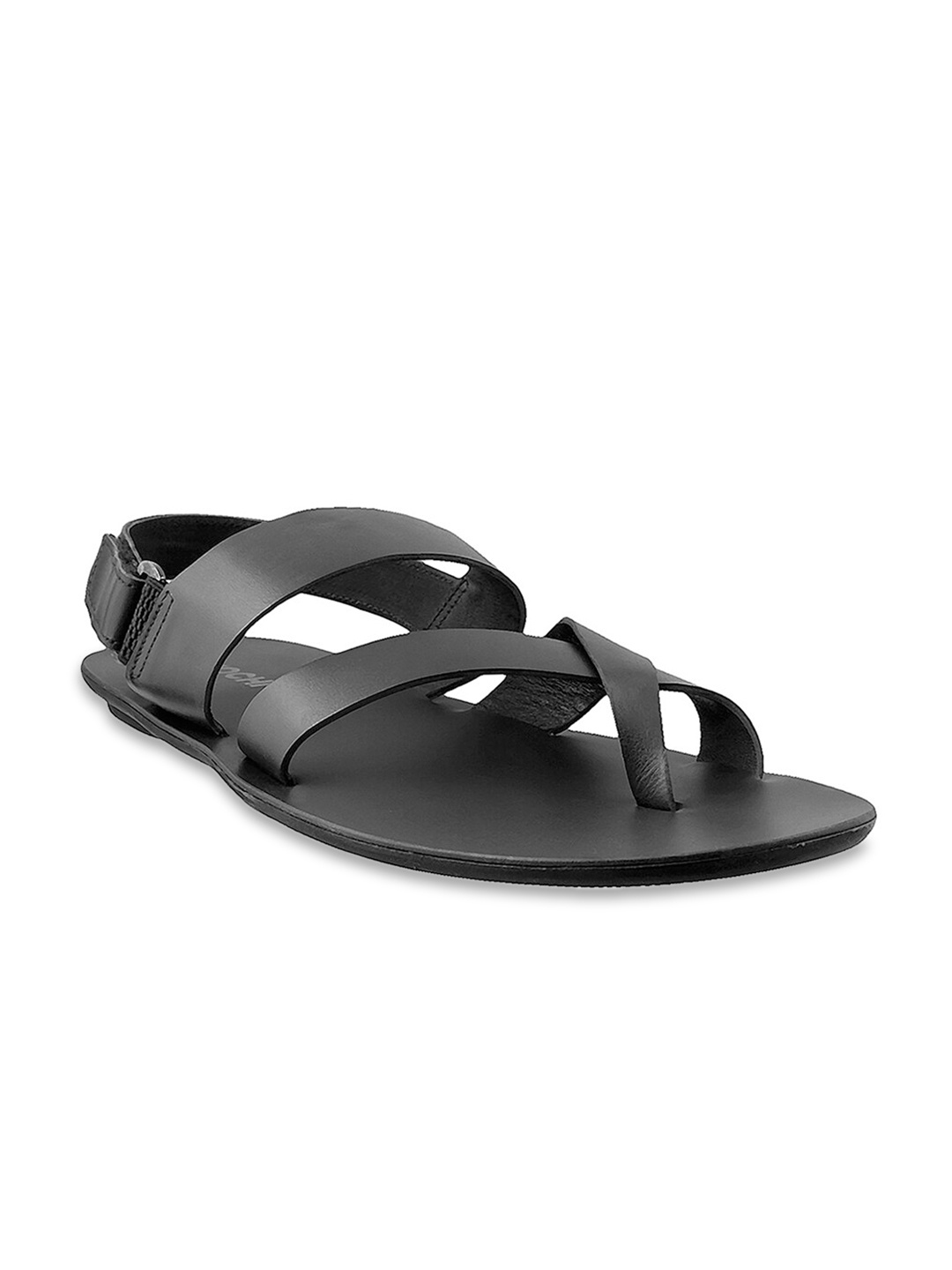 

Mochi Men Black Leather Comfort Sandals