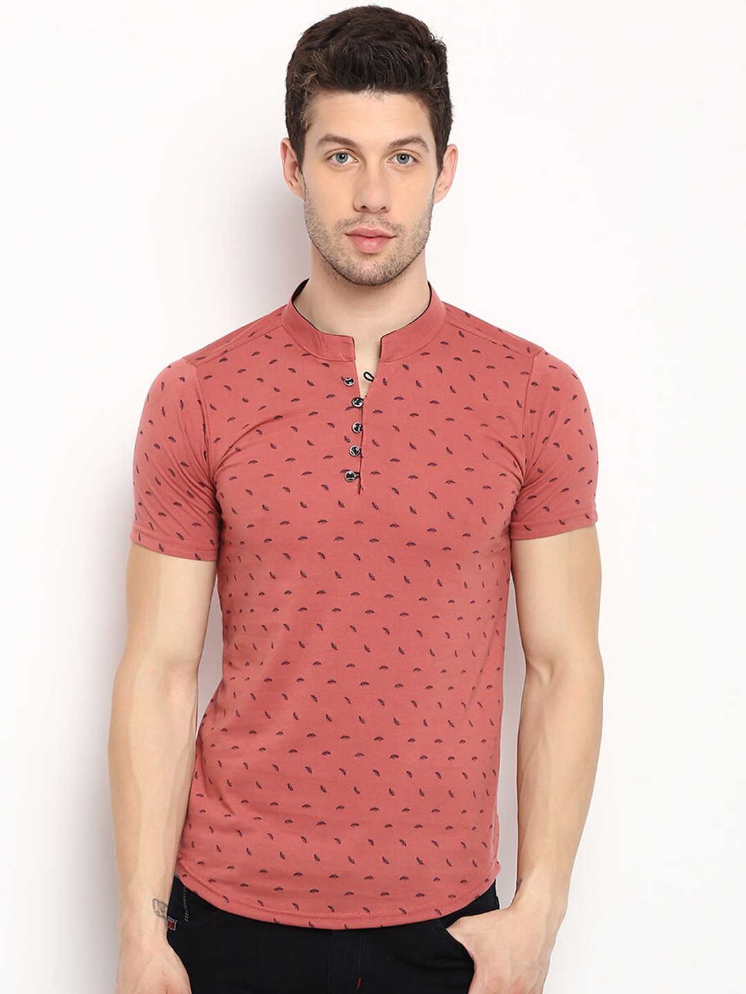 

V2 Value Variety Men Pink Geometric Kurta