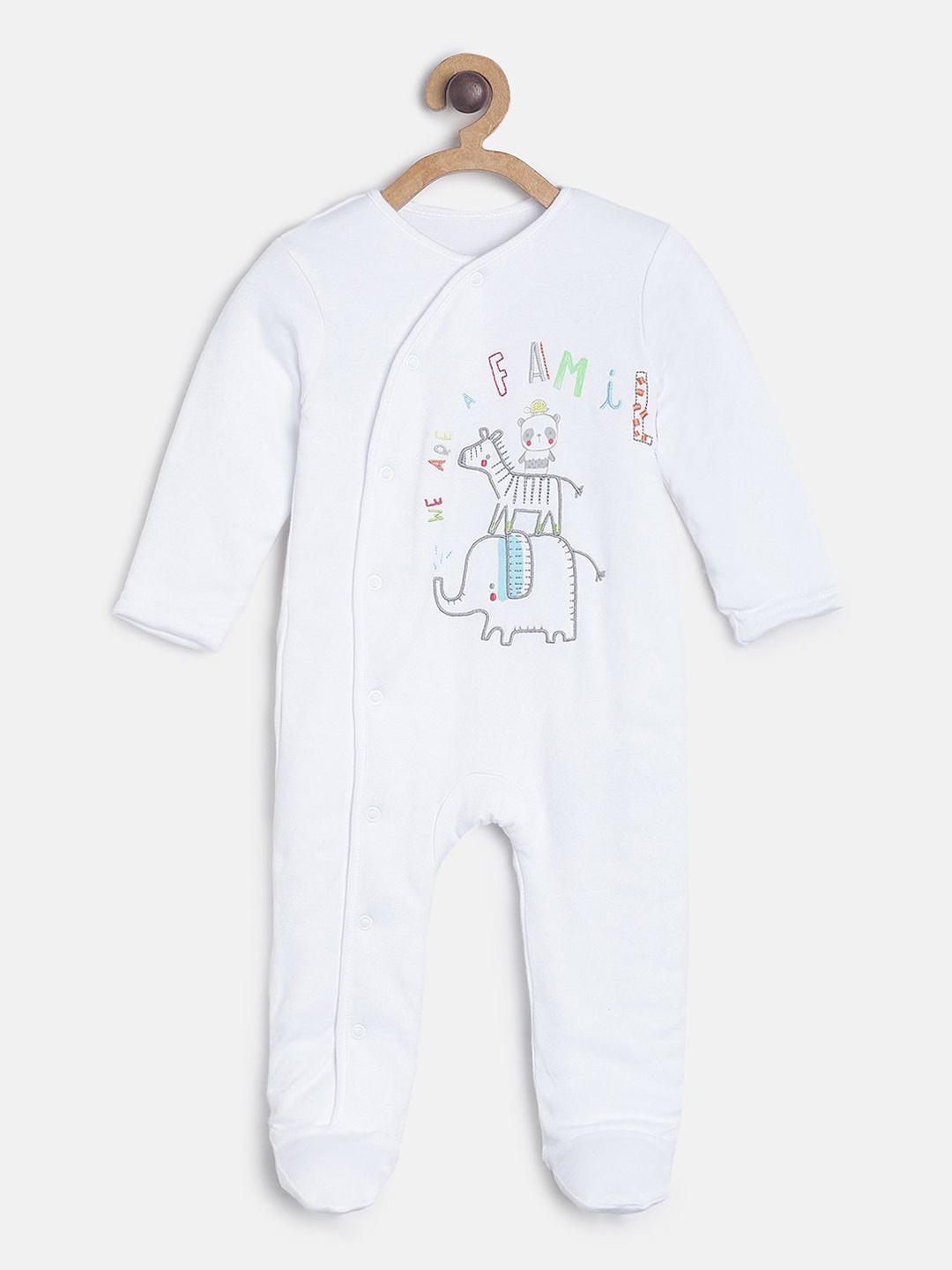 

MINI KLUB Infant Girls Multi Solid Pure Cotton Sleepsuit