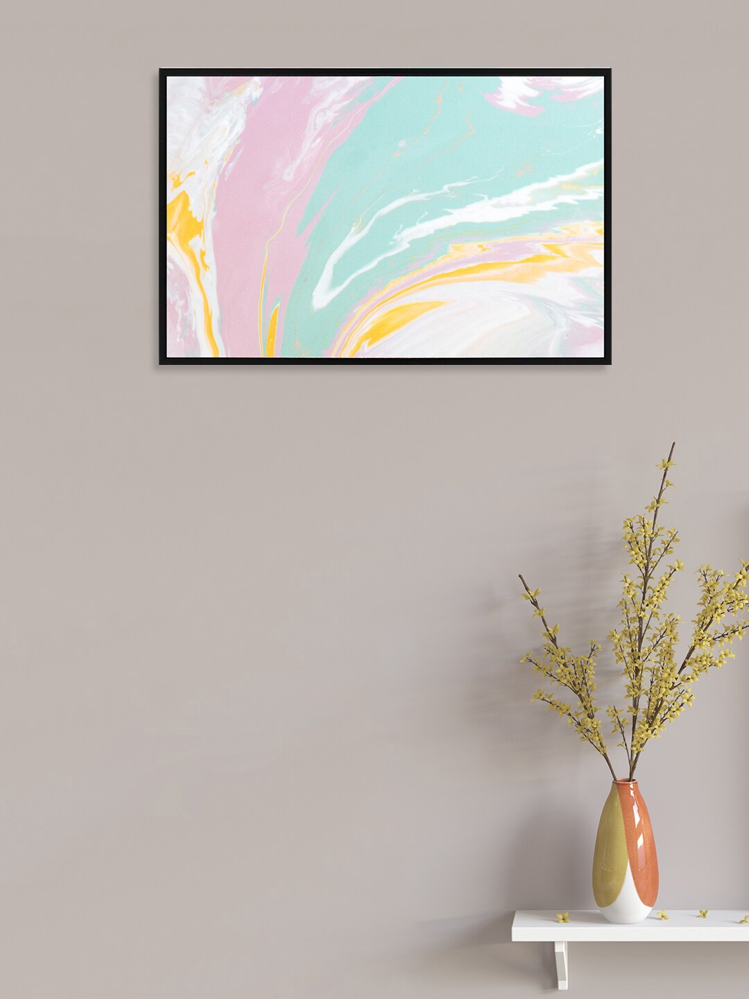 

nest ART Pink & White Abstract Painting Framed Wall Art