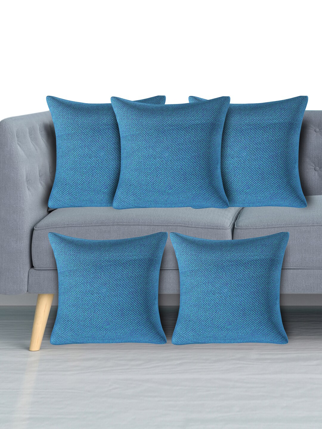 

Kuber Industries Blue Set of 5 Square Cushion Covers