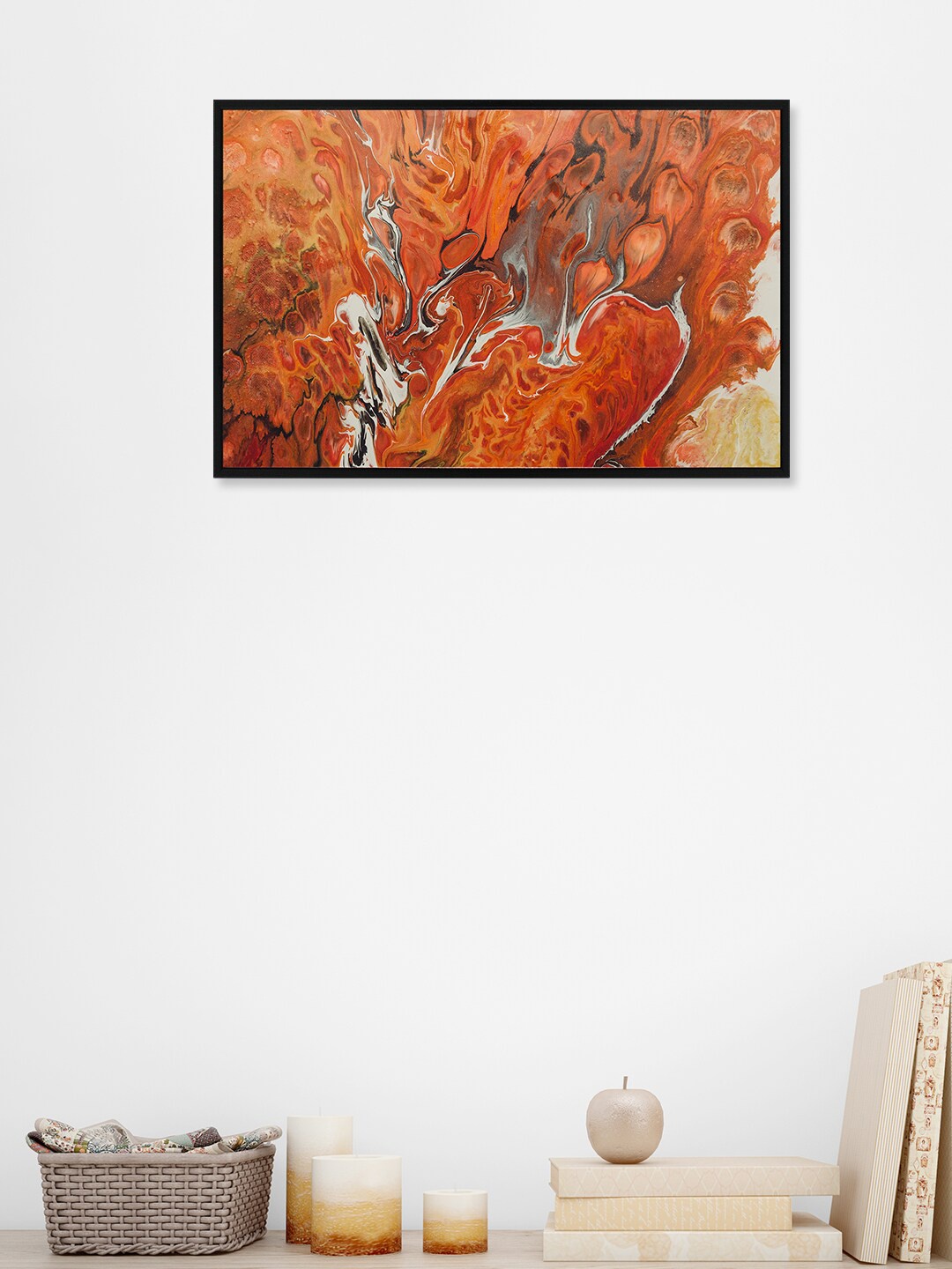 

nest ART Orange & White Abstract Painting Wall Art