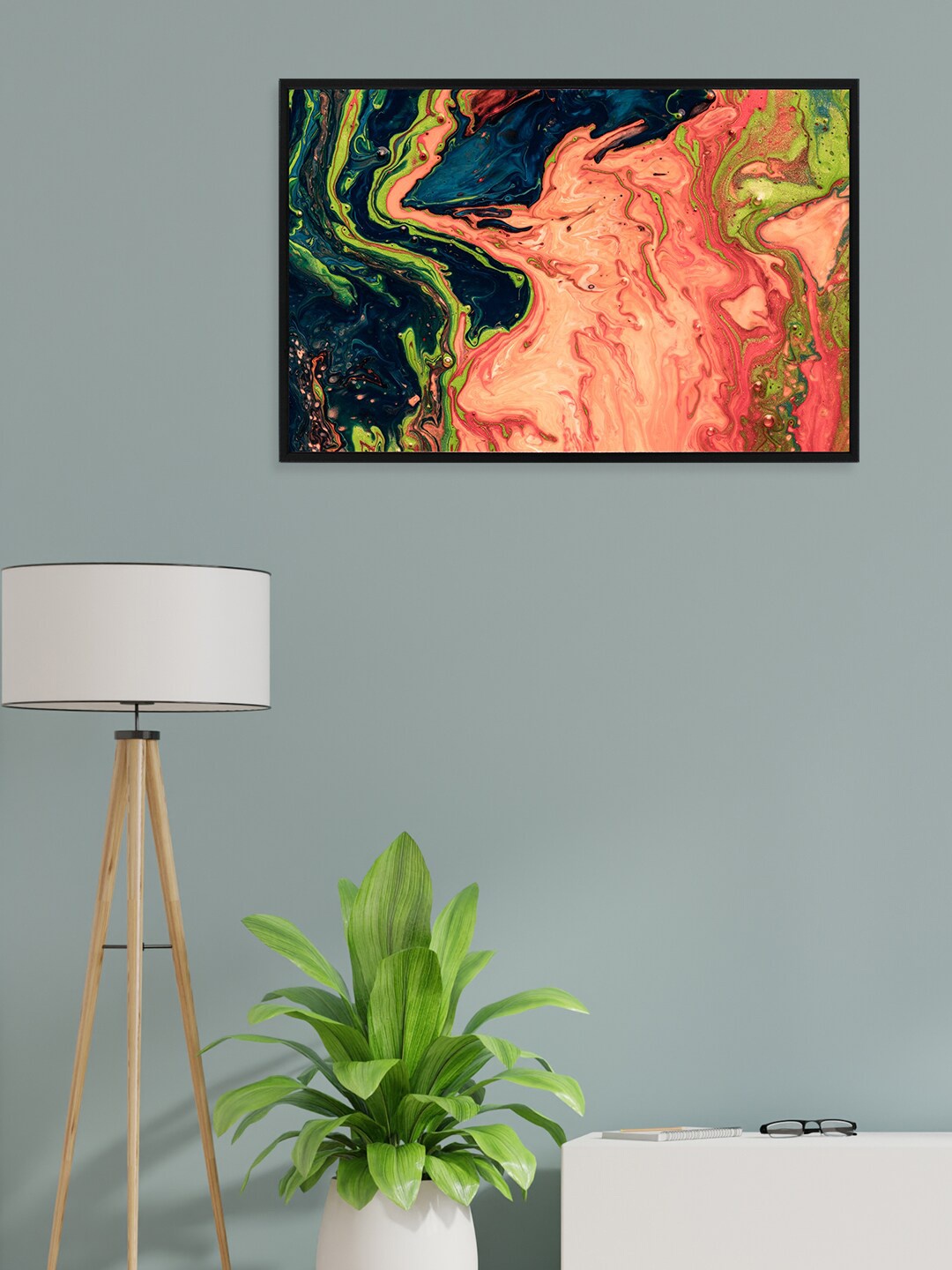 

nest ART Navy Blue & Brown Abstract Framed Wall Art
