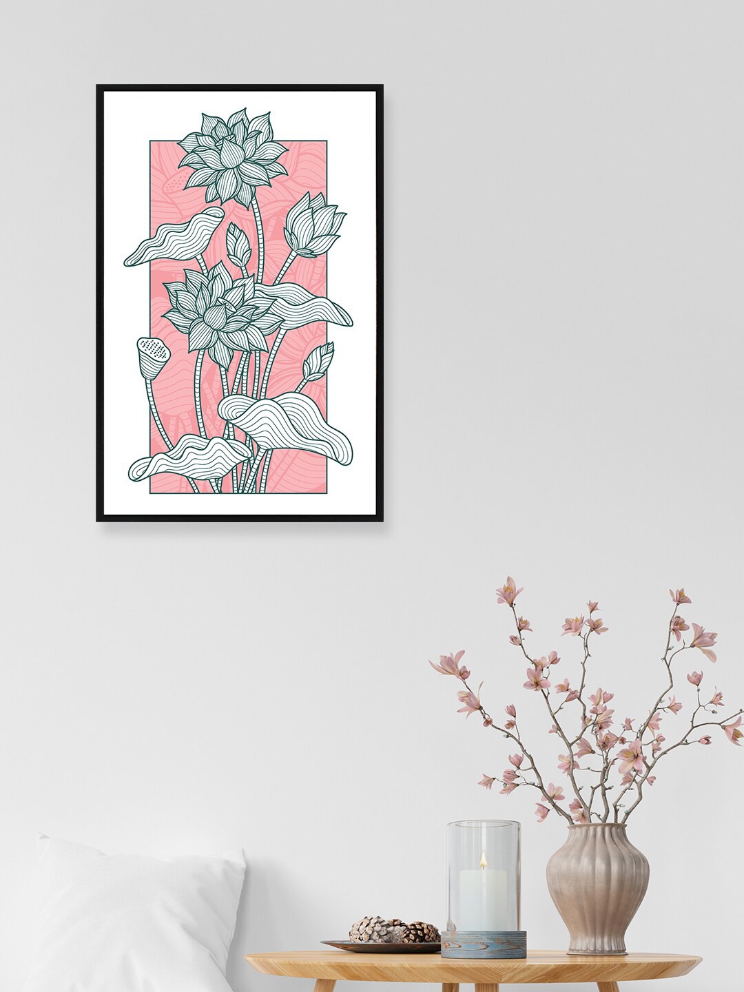 

nest ART Pink & White Floral Printed Framed Wall Art