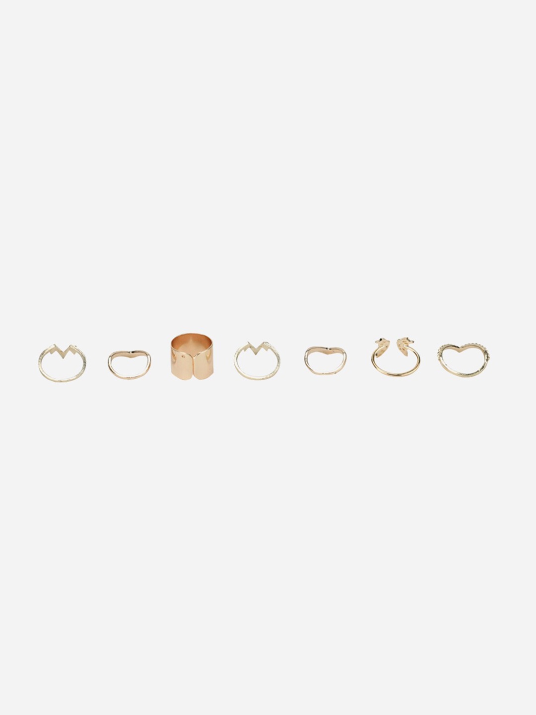 

Kazo Set Of 7 Gold-Toned Midi Finger Rings