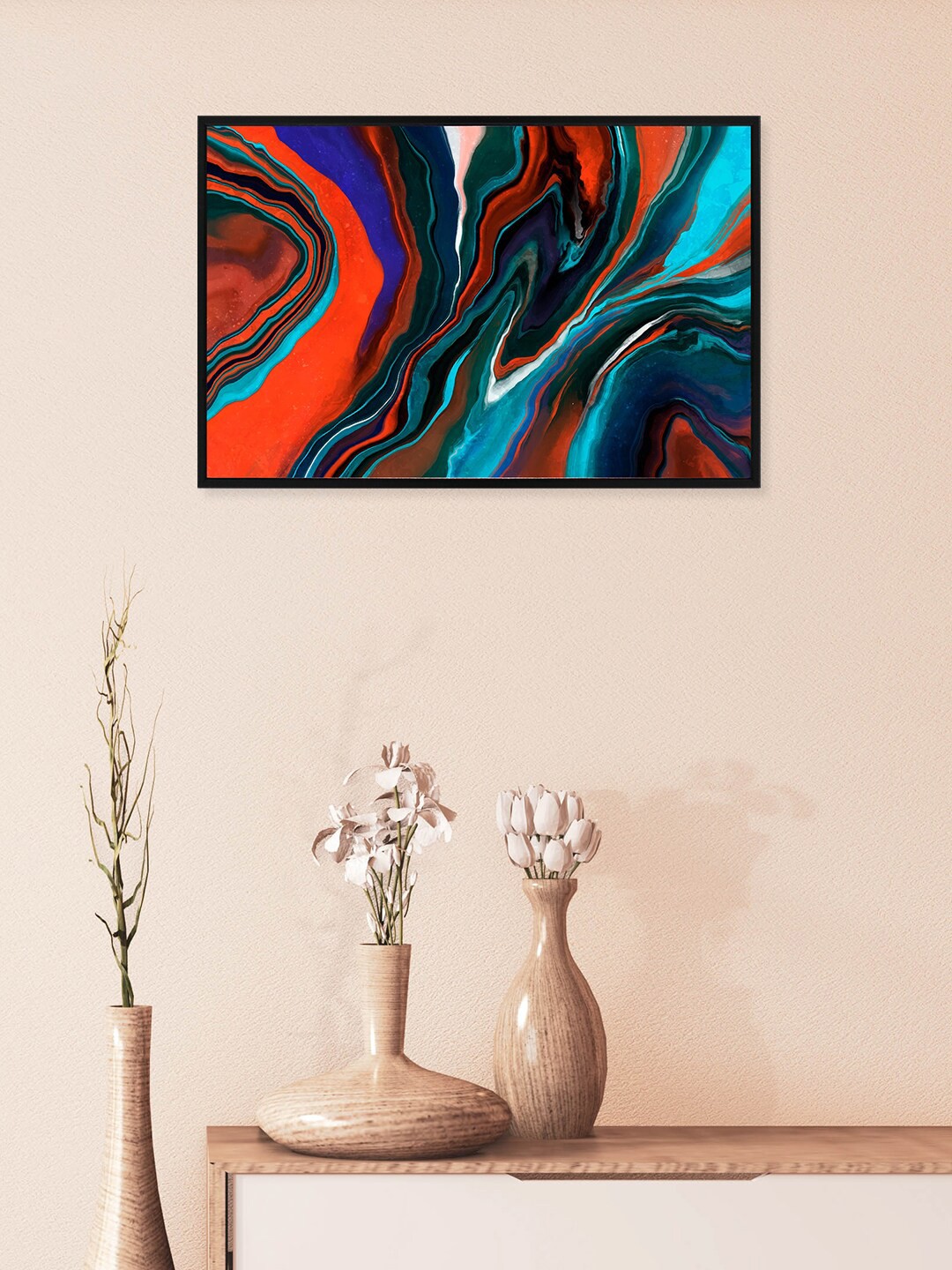 

nest ART Red & Blue Abstract Painting Framed Wall Art