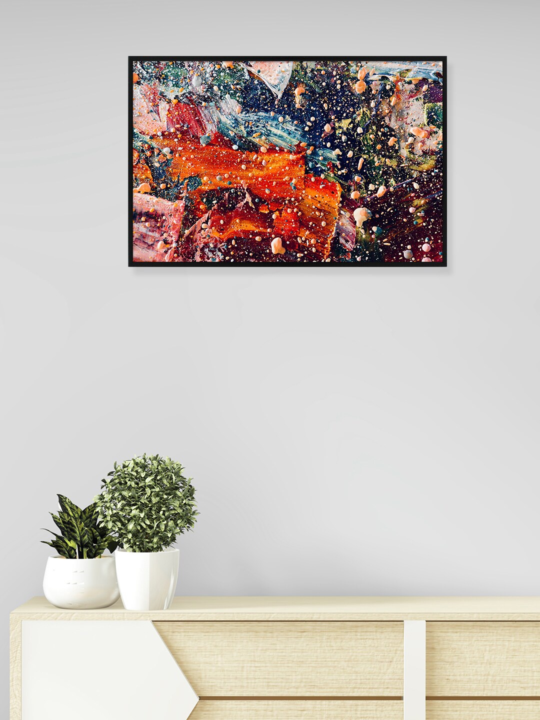 

nest ART Orange & Blue Abstract Painting Framed Wall Art