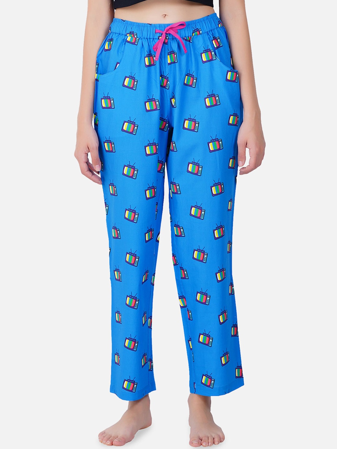 

Smugglerz Women Blue Printed Lounge Pants