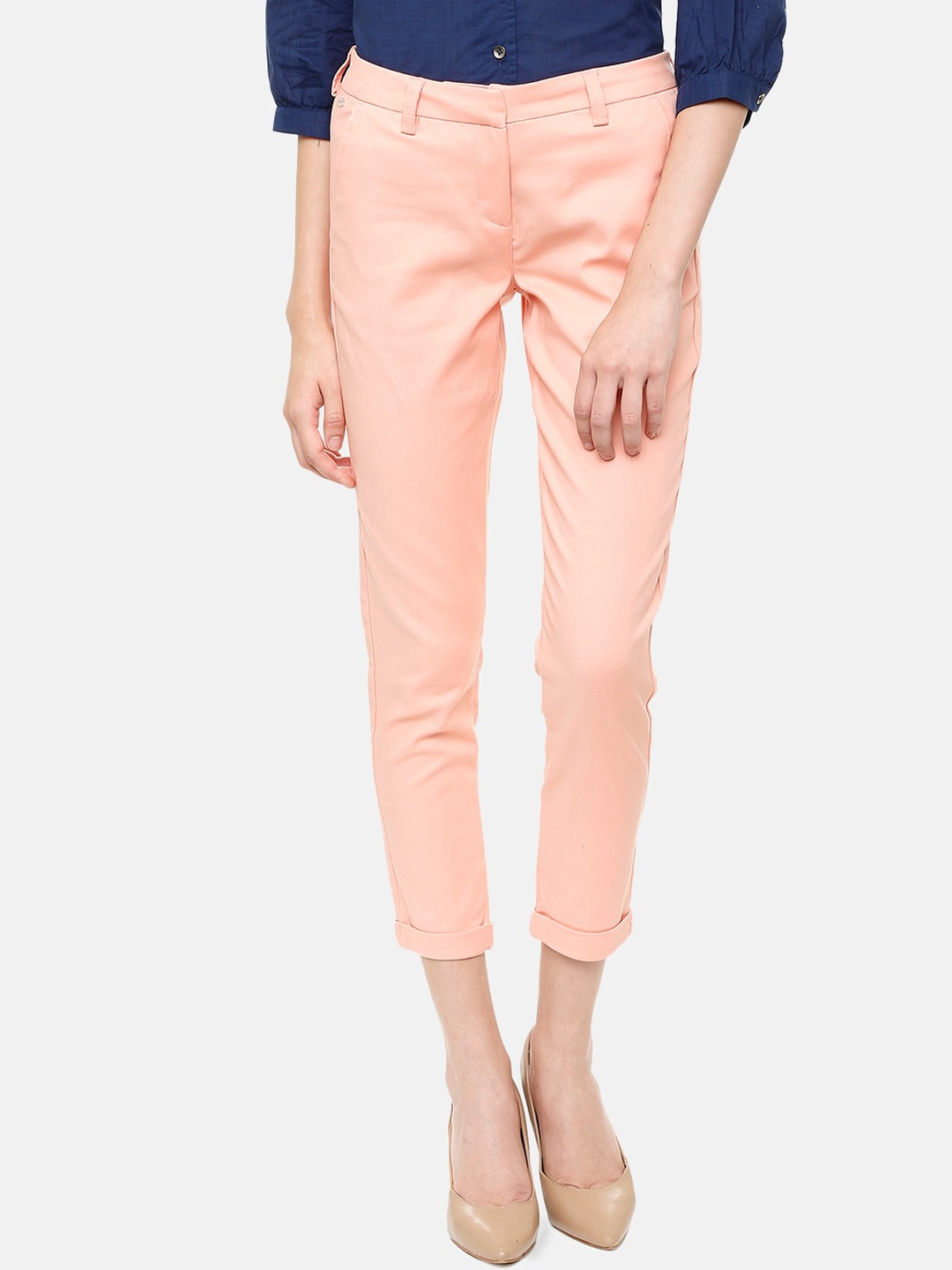 

Allen Solly Woman Women Pink Regular Trousers