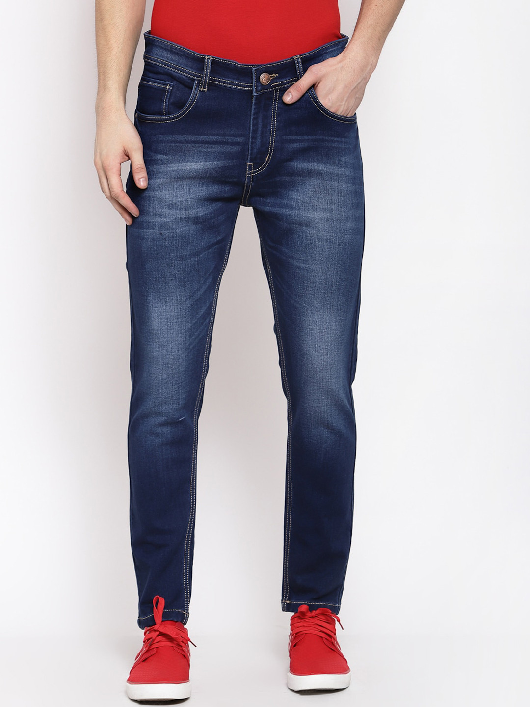 

FEVER Men Blue Slim Fit Light Fade Stretchable Jeans