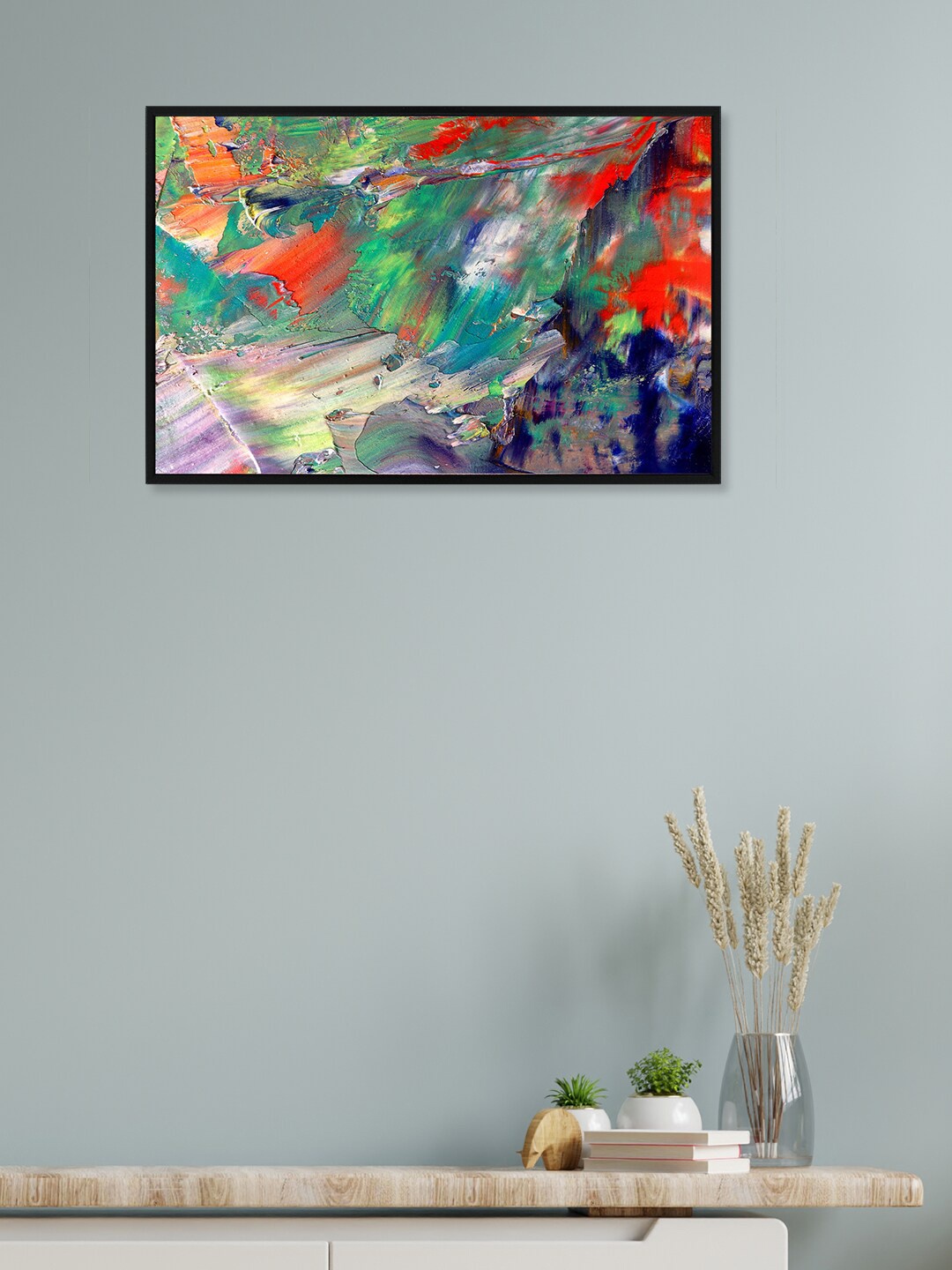

nest ART Green & Red Abstract Painting Framed Wall Art
