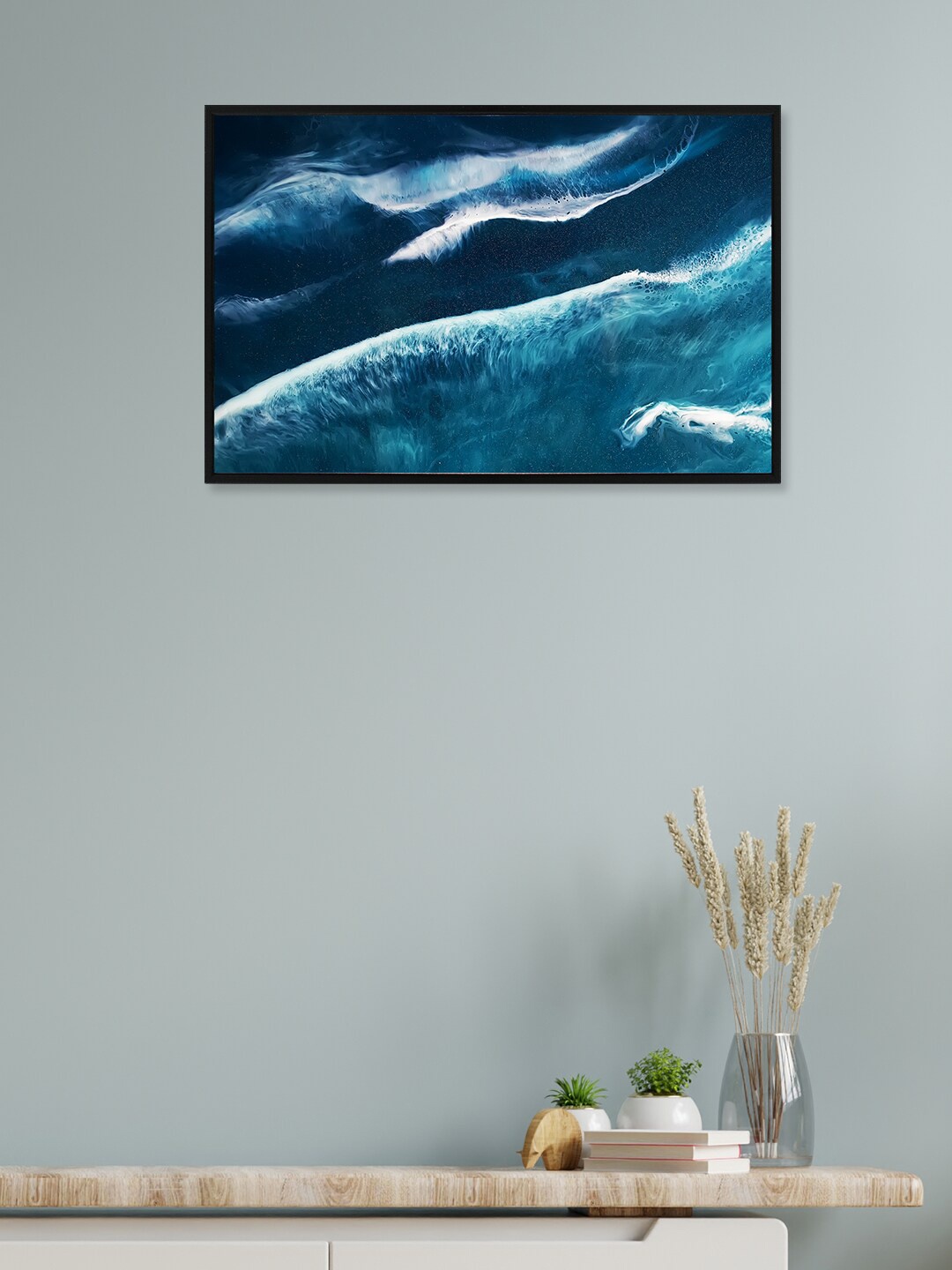 

nest ART Blue Abstract Framed Painting Wall Art
