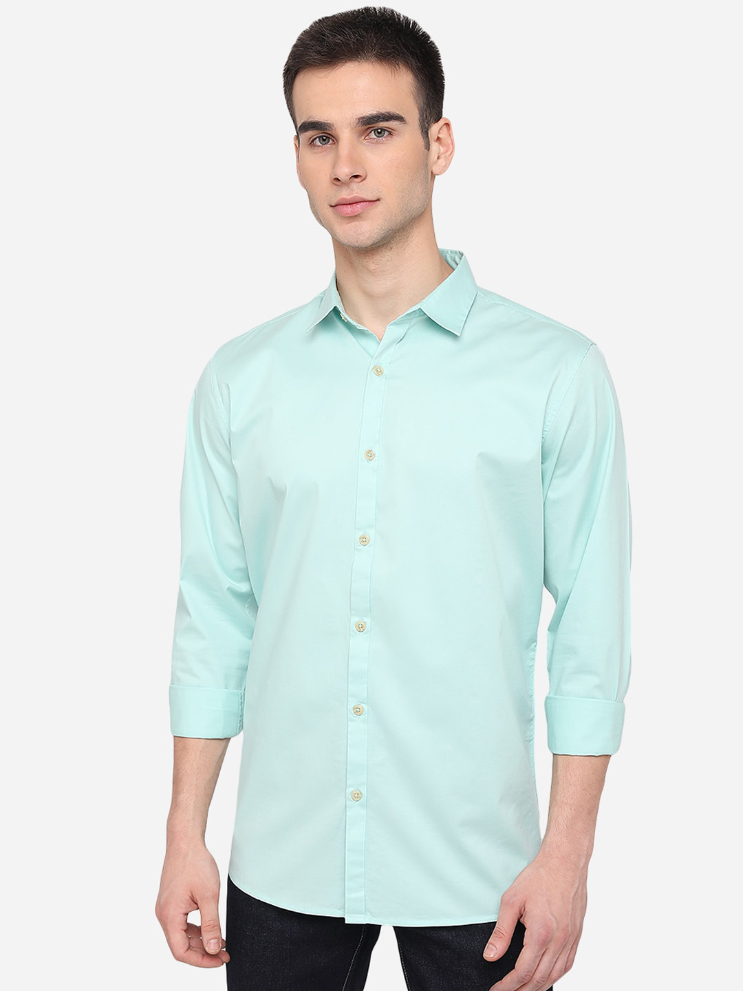 

JADE BLUE Men Blue Slim Fit Solid Casual Shirt
