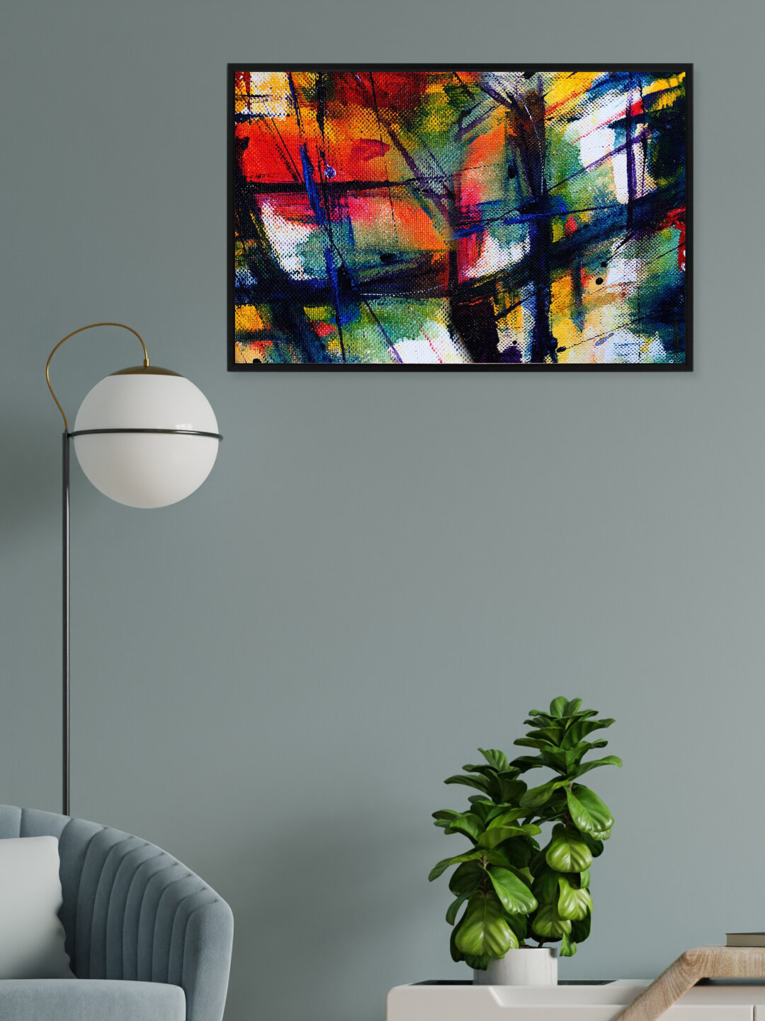 

nest ART Red & Blue Abstract Painting Framed Wall Art
