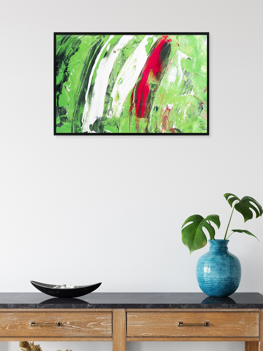 

nest ART Red & Green Abstract Painting