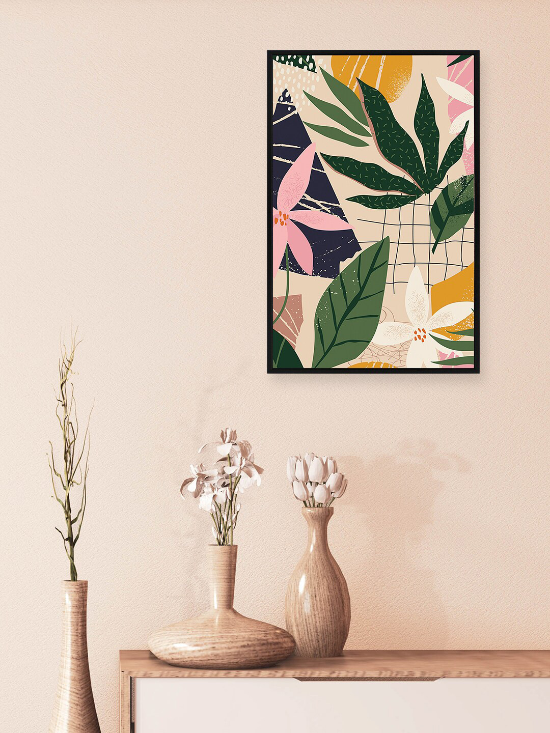 

nest ART Pink & Green Floral Painting Framed Wall Art