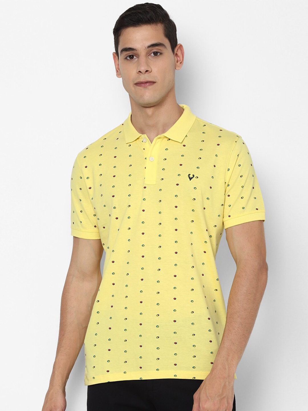 

Allen Solly Sport Men Yellow Printed Polo Collar T-shirt