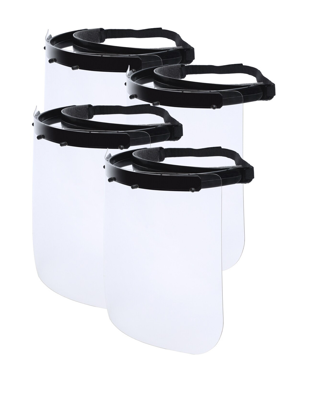 

Apsis Set of 4 Black & Transparent Heavy Duty Plastic Reusable Long Lasting Face Shield