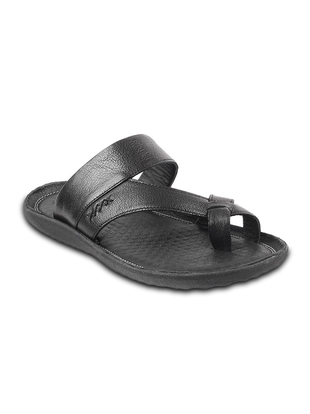 

Mochi Men Black Ethnic Leather Comfort Sandals
