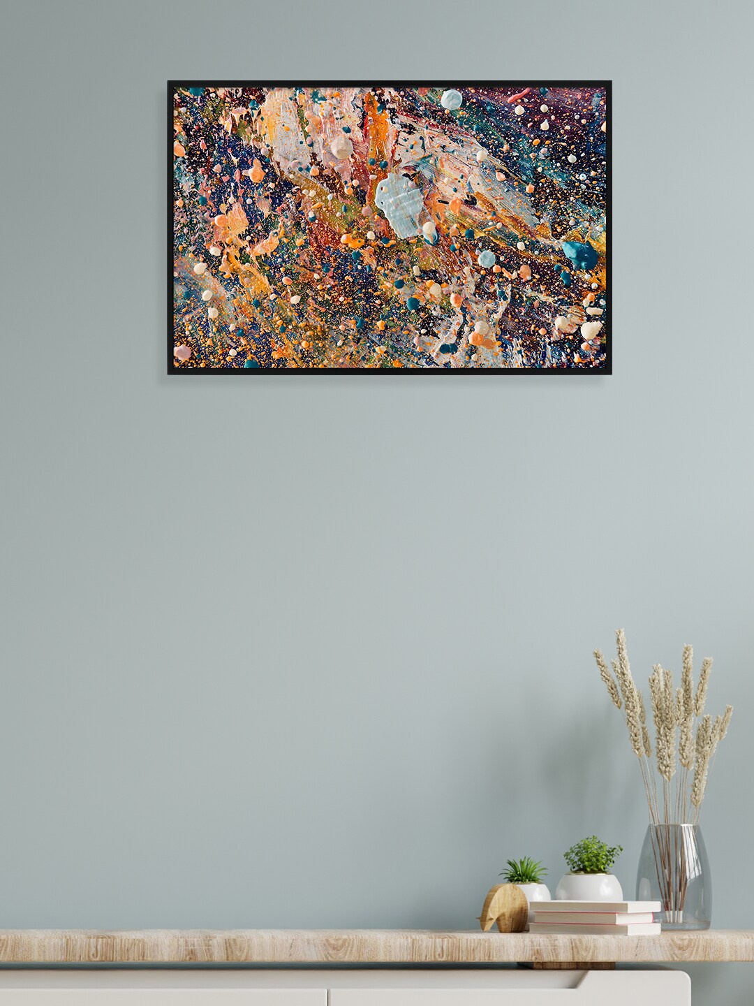 

nest ART Orange & Blue Abstract Painting Framed Wall Art