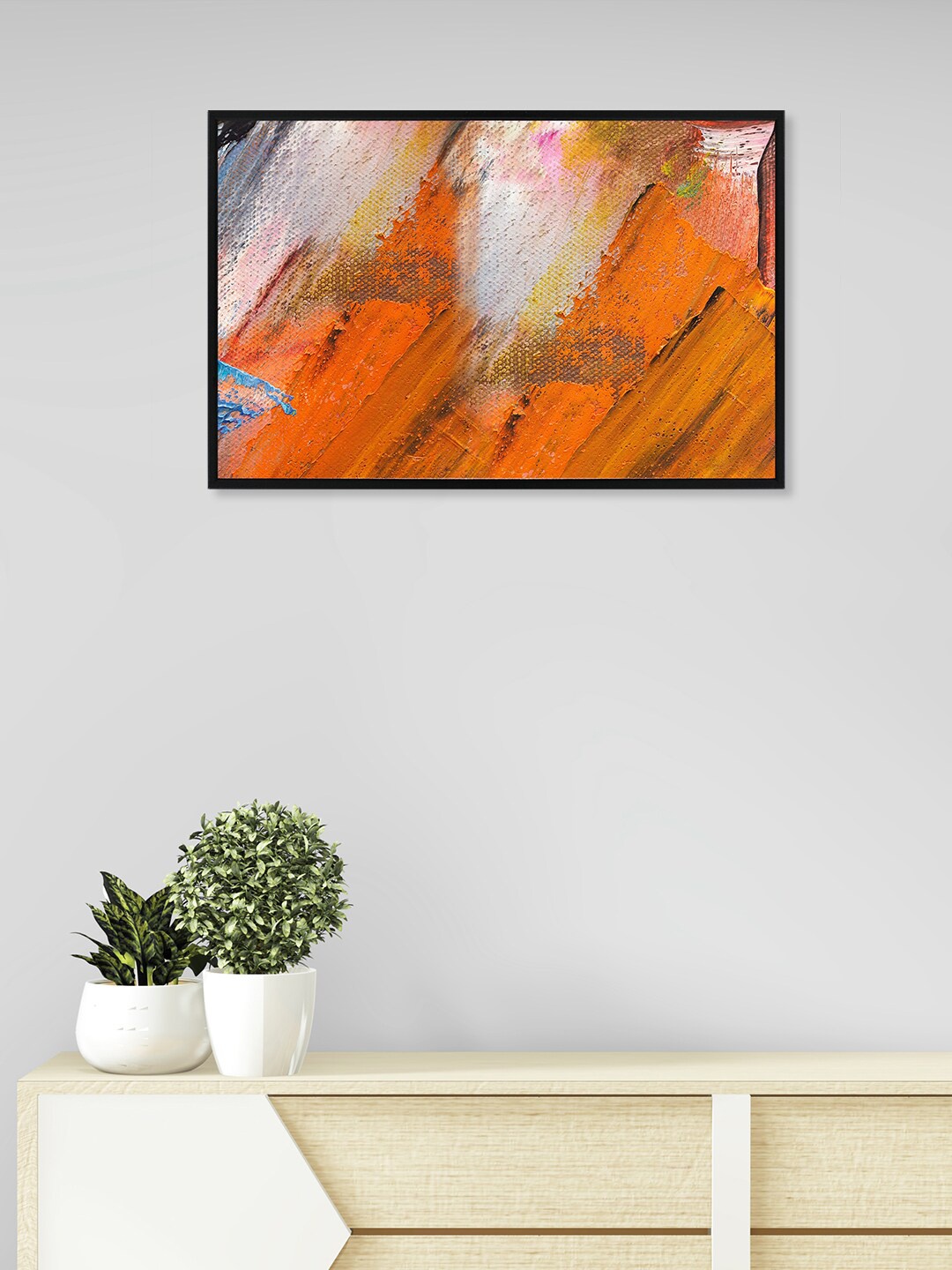 

nest ART Black & Orange Abstract Painting Framed Wall Art