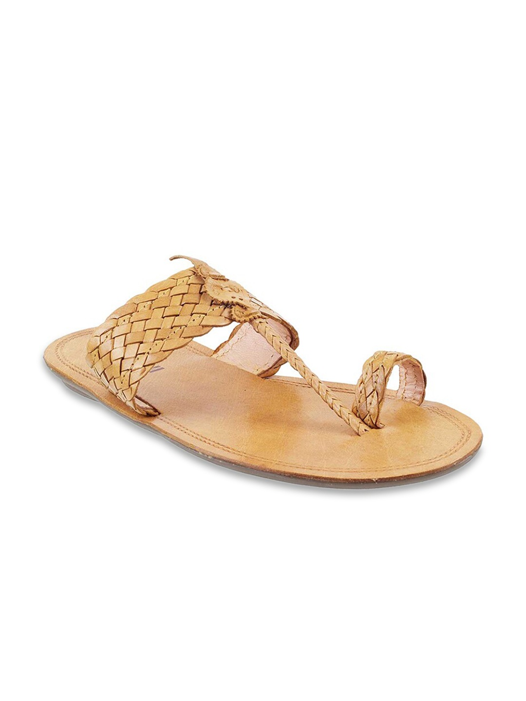 

Mochi Men Beige Ethnic Leather Comfort Sandals