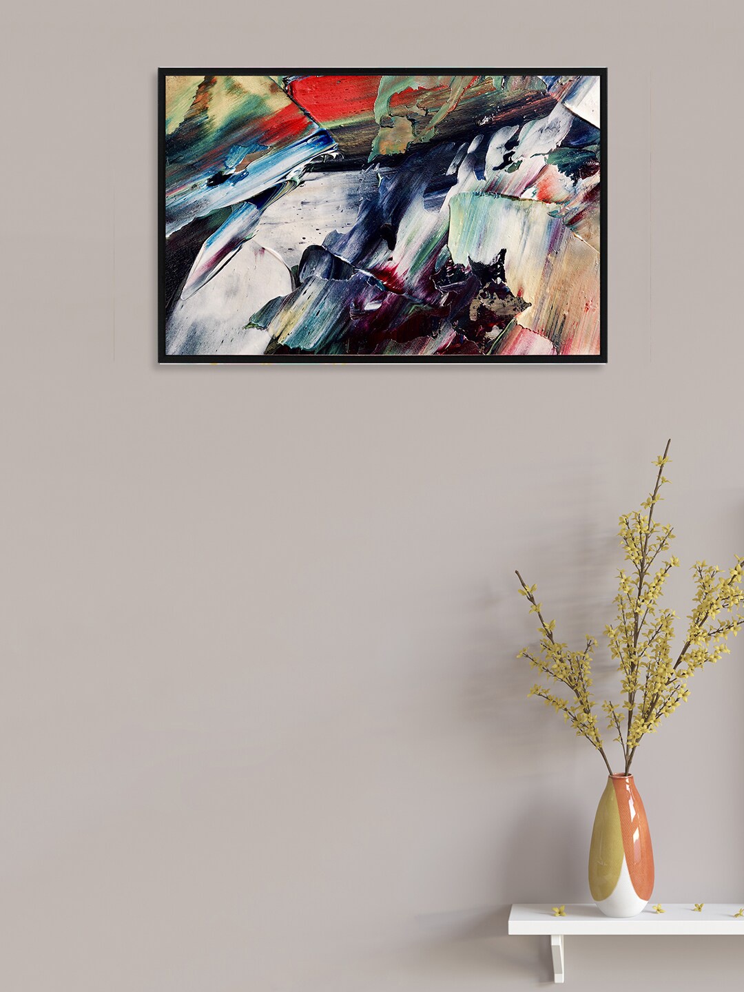 

nest ART White & Red Abstract Painted Framed Wall Art