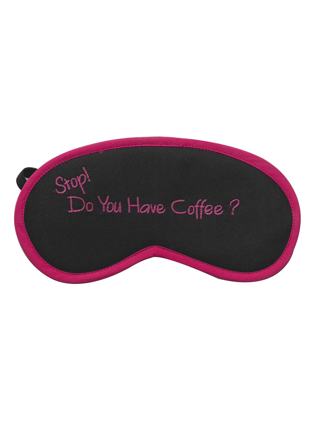 

BandBox Unisex Black & Pink Do You Have Coffee Printed Cotton Eye Mask