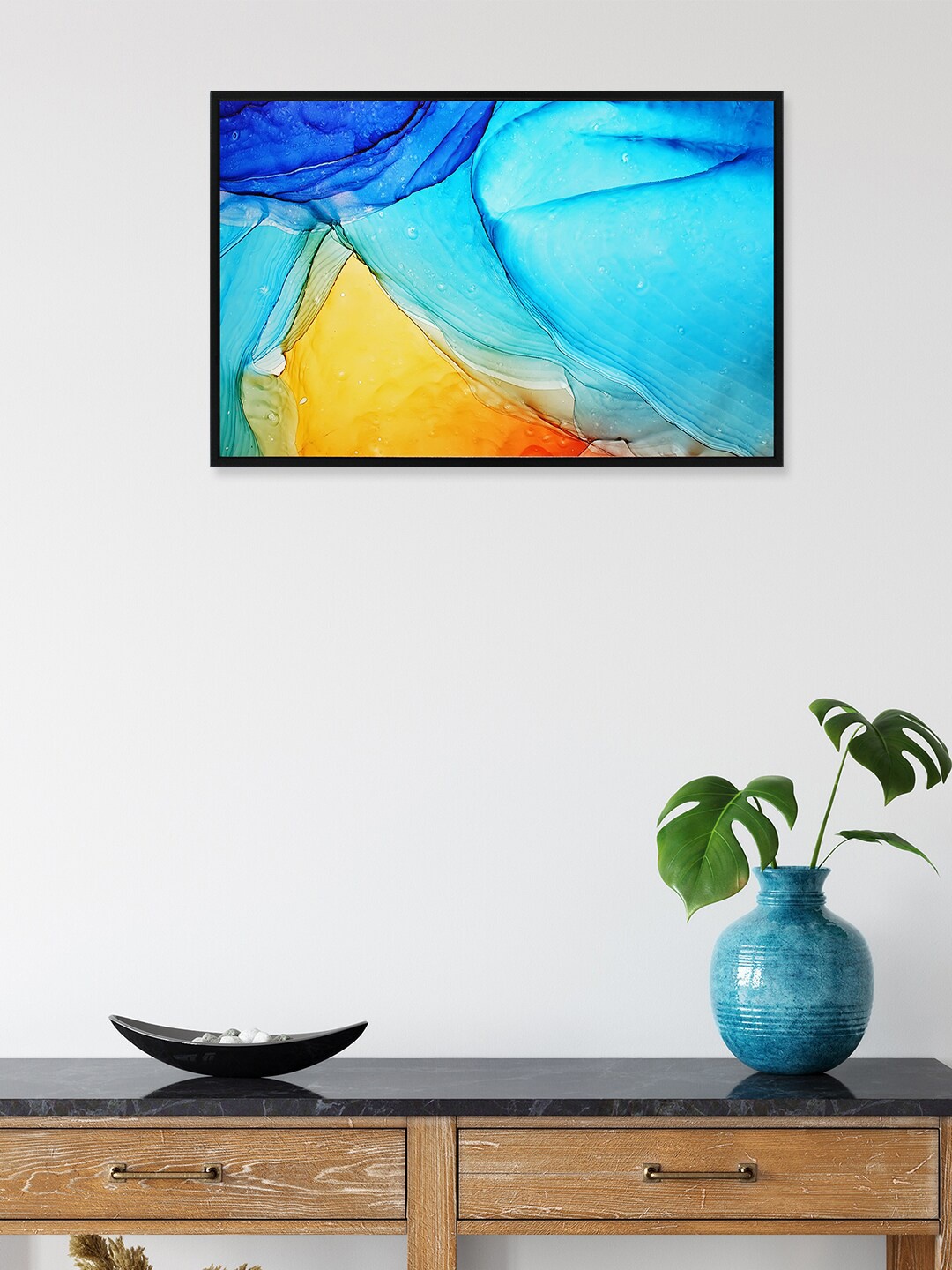 

nest ART Blue & Yellow Abstract Painting Framed Wall Art