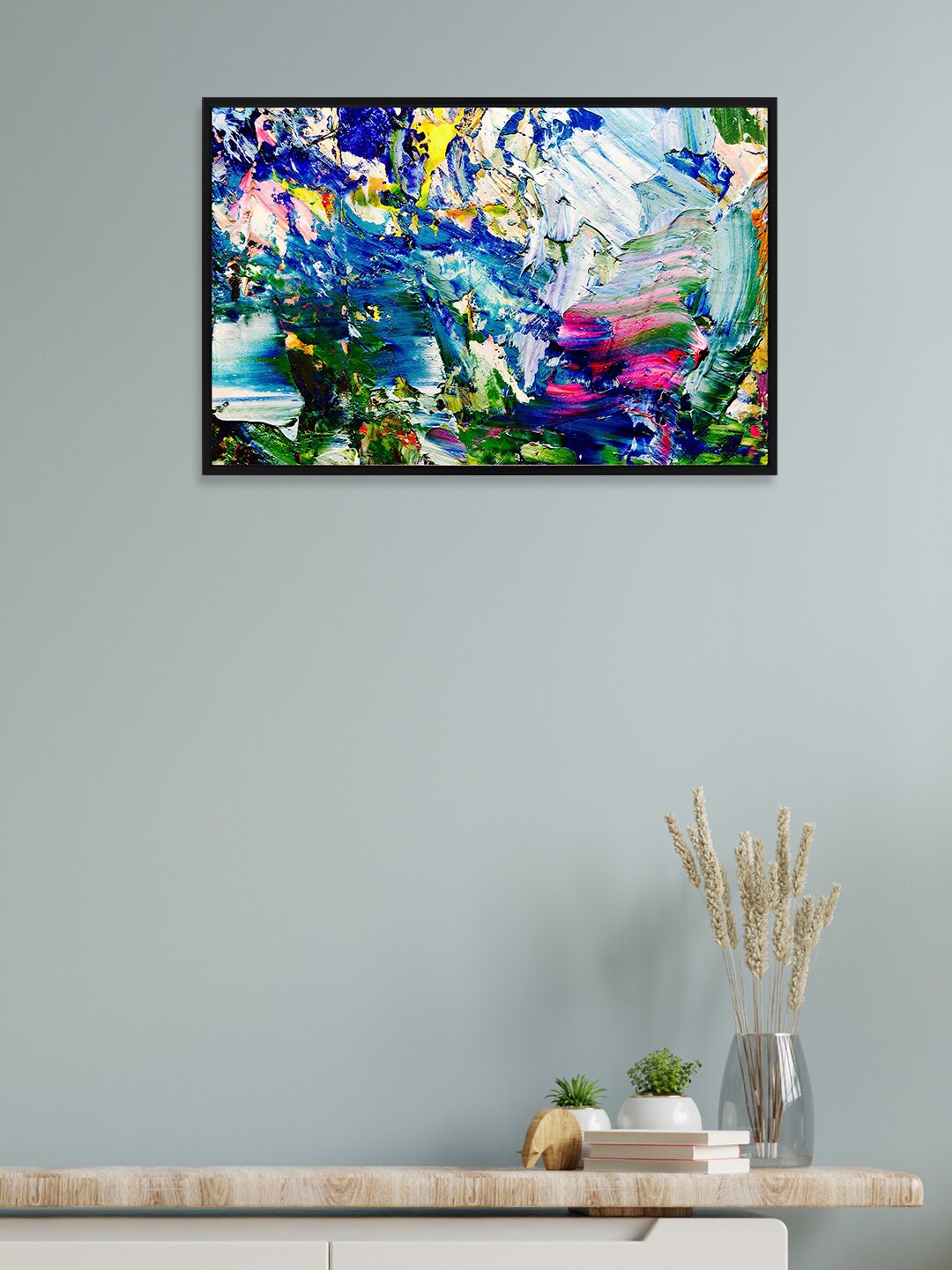 

nest ART Blue & White Abstract Painted Framed Wall Art