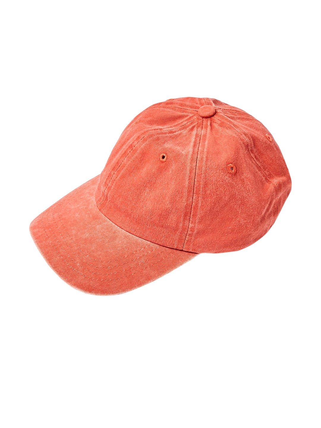 

FOREVER 21 Men Orange Stone Wash Baseball Cap