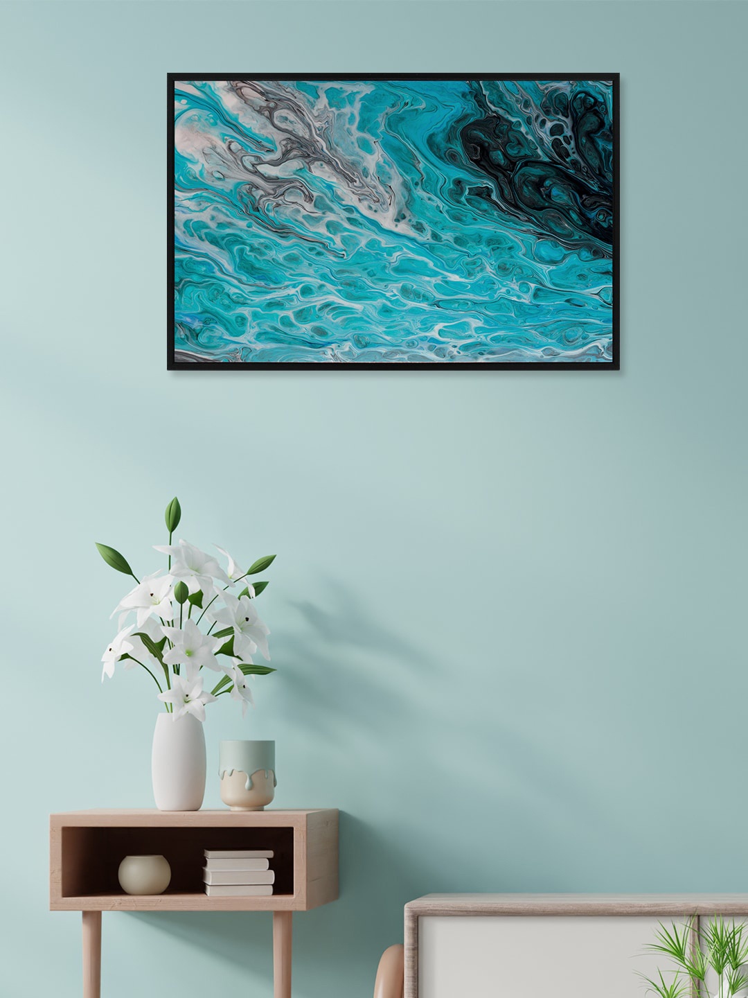 

nest ART Blue & Black Abstract Painting Framed Wall Art