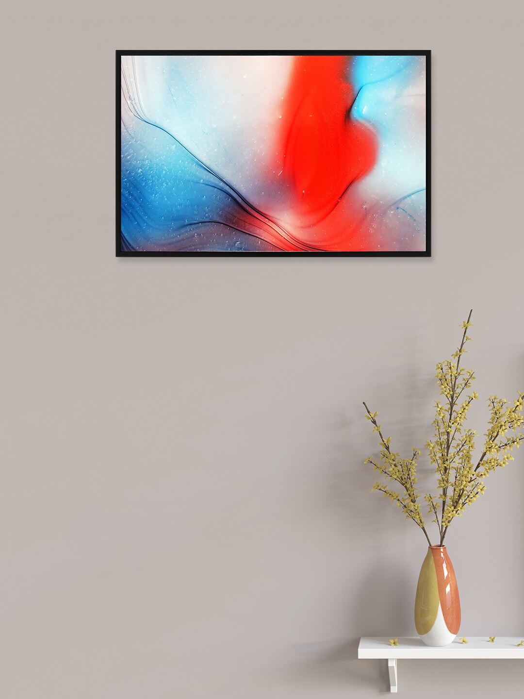 nest ART Red & Blue Abstract Framed Wall Art