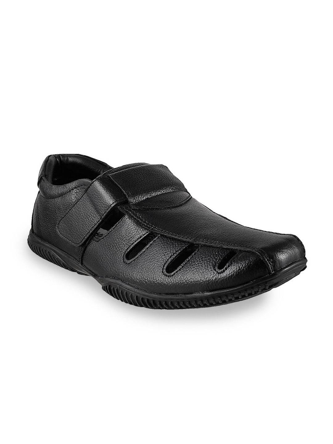

Mochi Men Black Leather Fisherman Sandals