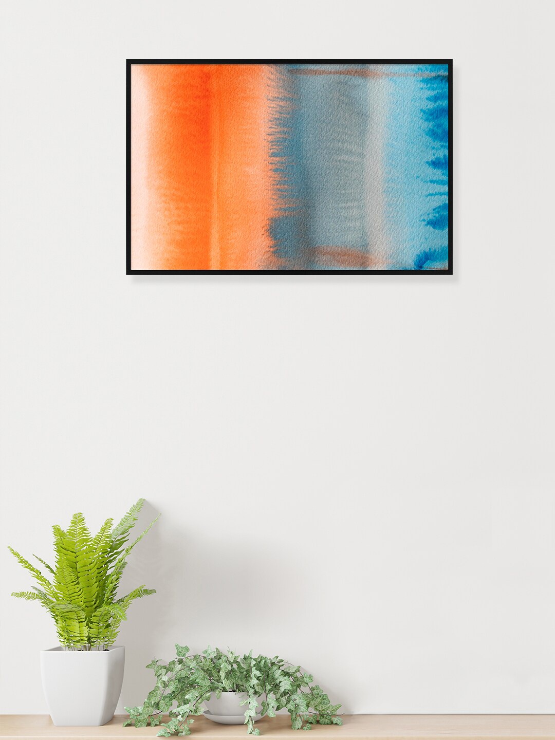 

nest ART Orange & Blue Abstract Painted Framed Wall Art