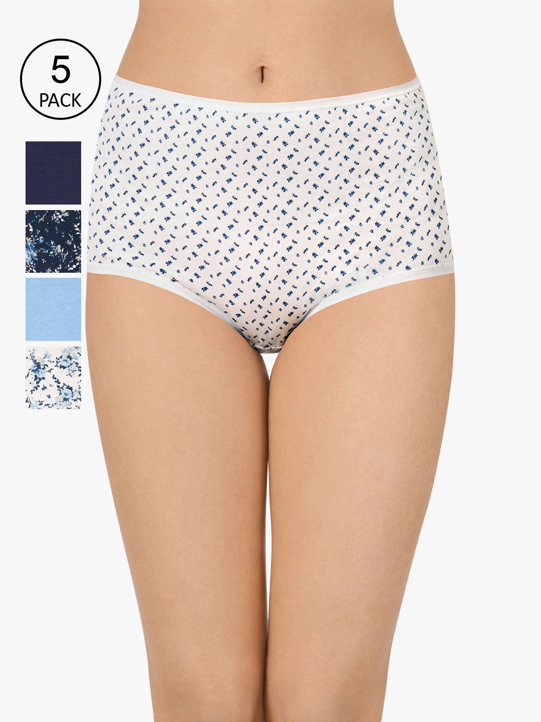 

every de by amante Women Pack Of 5 Assorted High Rise Full Briefs EK251