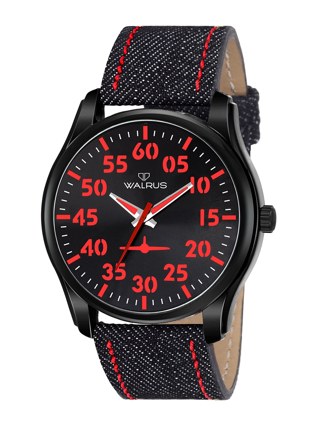 

Walrus Men Black Brass Printed Dial & Black Bracelet Style Straps Analogue Watch