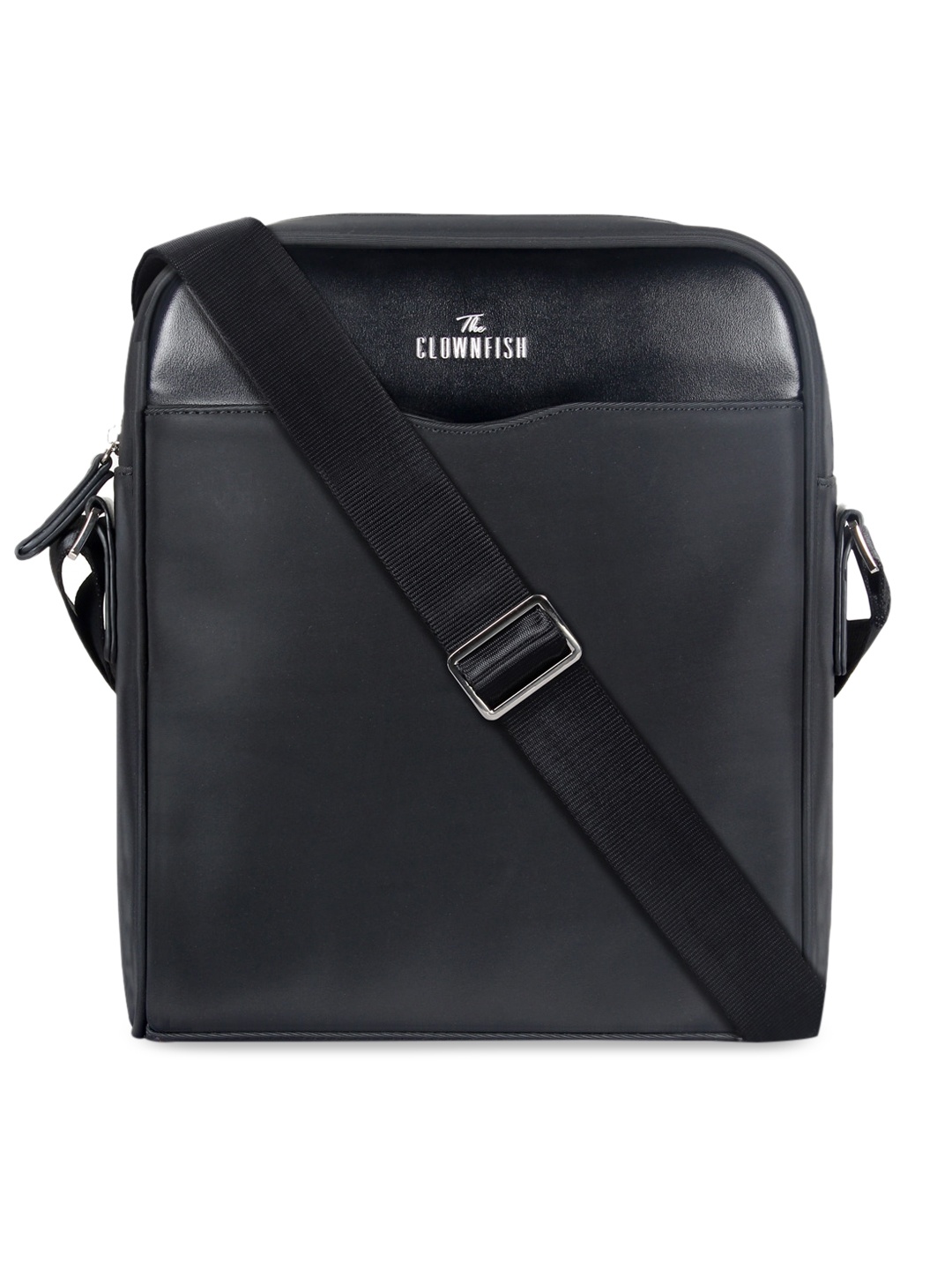 THE CLOWNFISH Onyx Black Structured Sling Bag