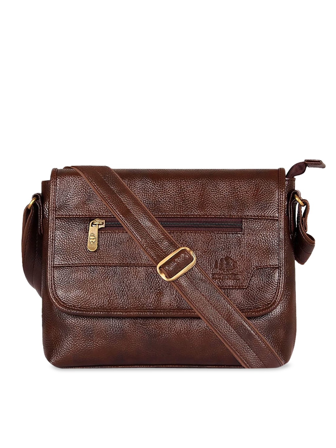 

THE CLOWNFISH Brown Textured Structured Sling Bag