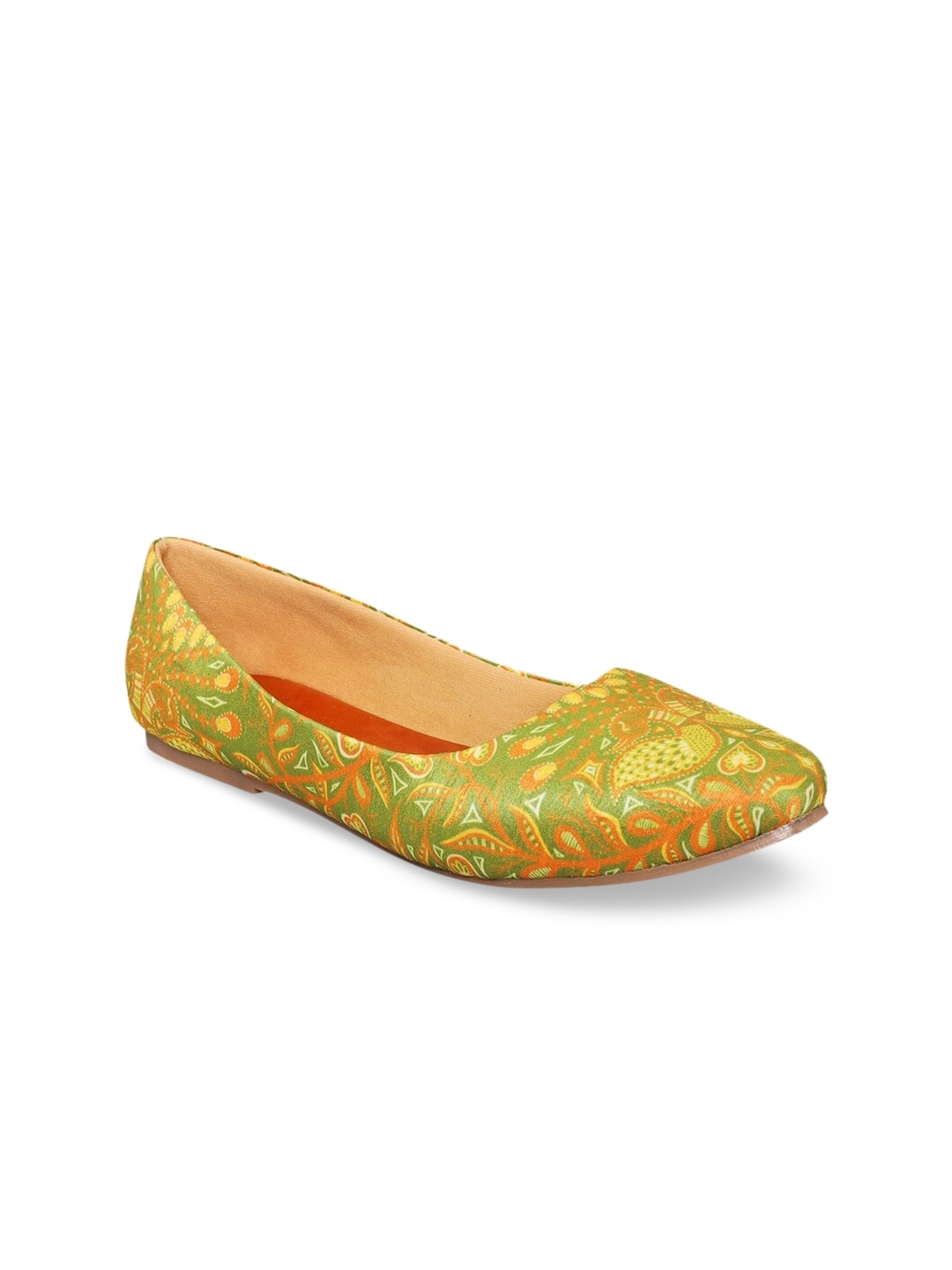 

Kanvas Women Green Printed Ballerinas Flats