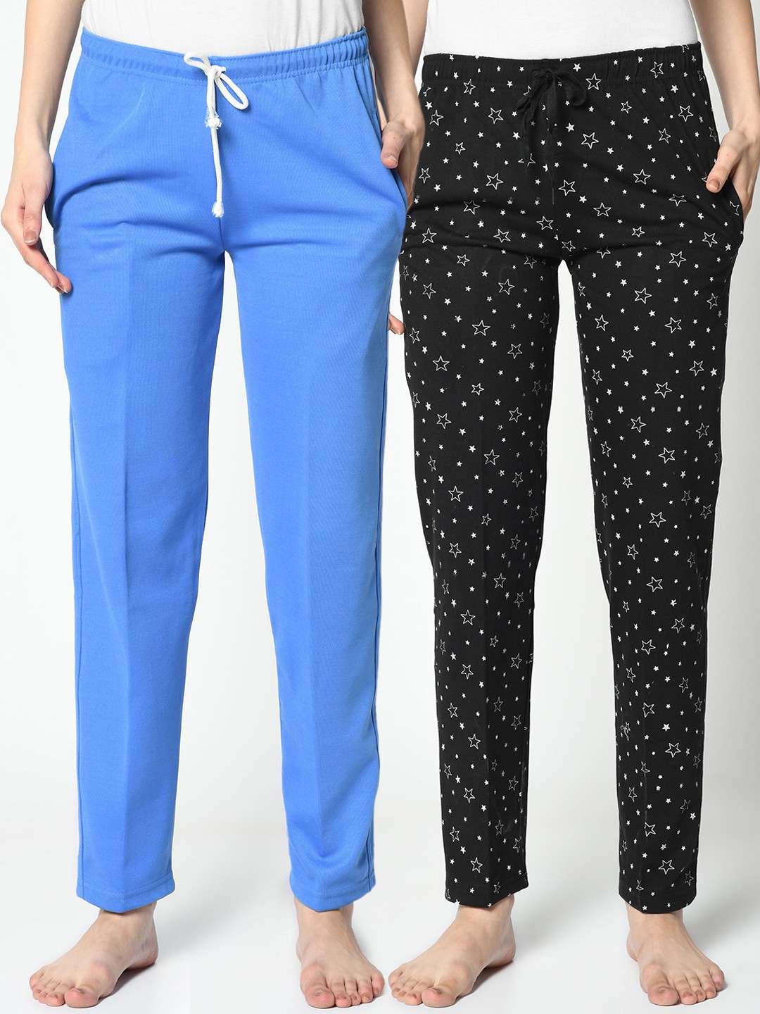 

VIMAL JONNEY Women Pack Of 2 Lounge Pants, Blue