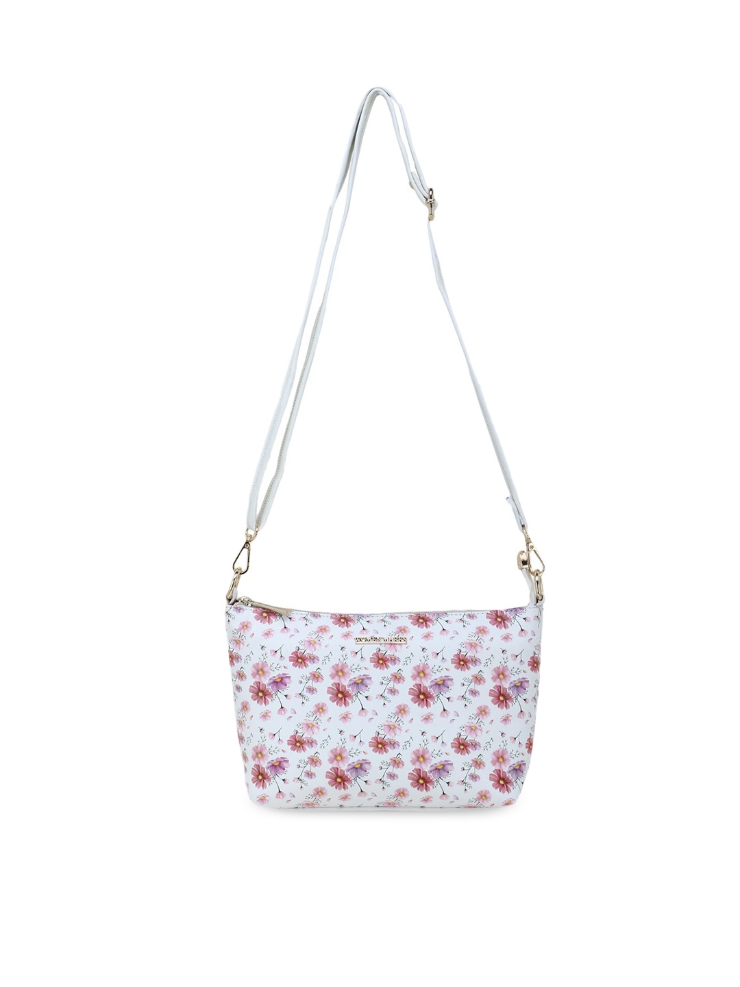 

WOMEN MARKS White Floral Printed Bucket Sling Bag