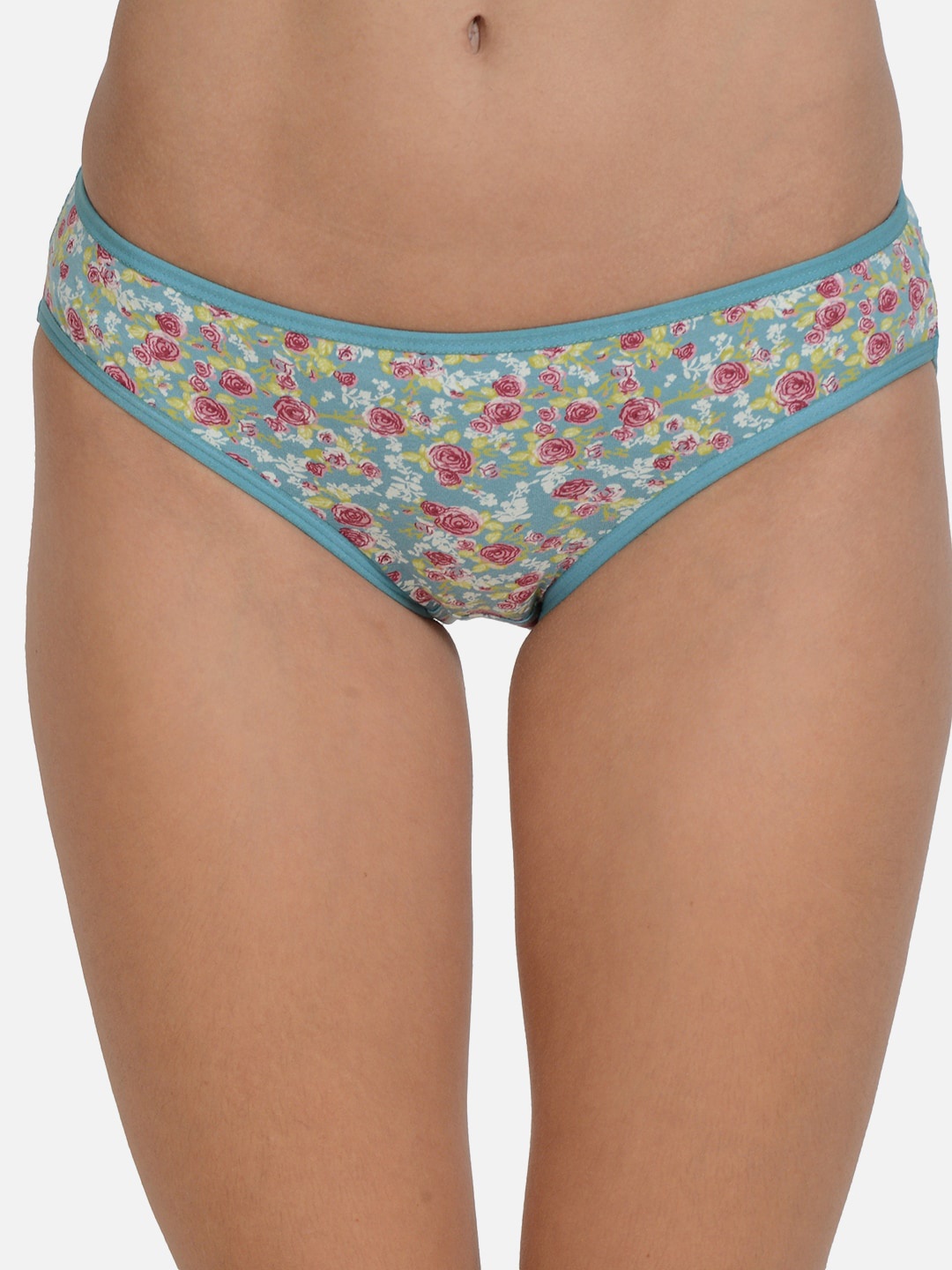 

mod & shy Women Blue & Magenta Pink Floral Printed Basic Briefs MU121