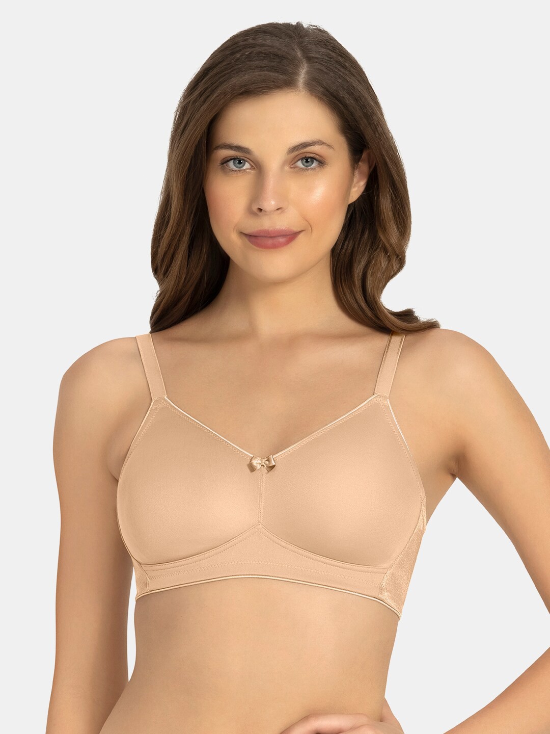 

Amante Solid Non Padded Wirefree Smooth Minimiser Bra BRA77901, Beige
