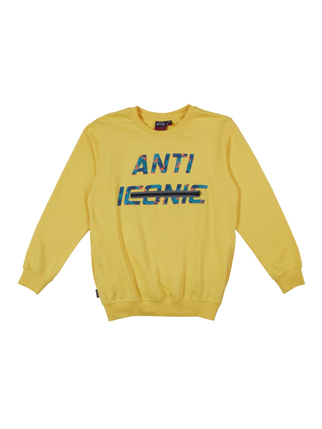 

Gini and Jony Boys Yellow Printed Sweatshirt