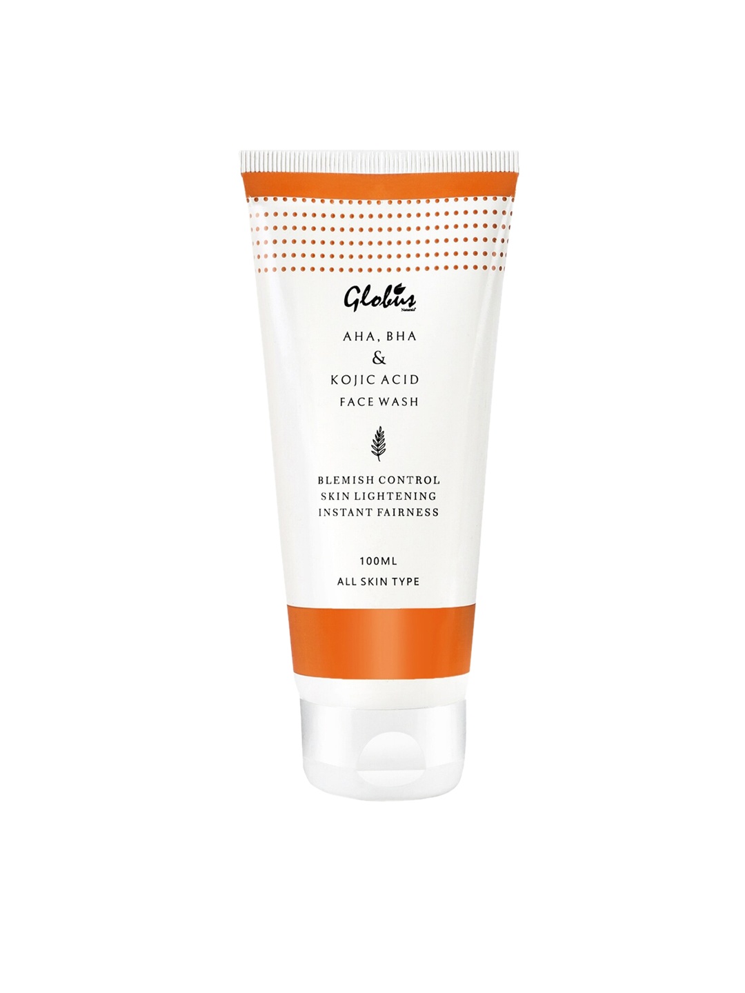 Globus naturals AHA & BHA with Kojic Acid Face Wash, White