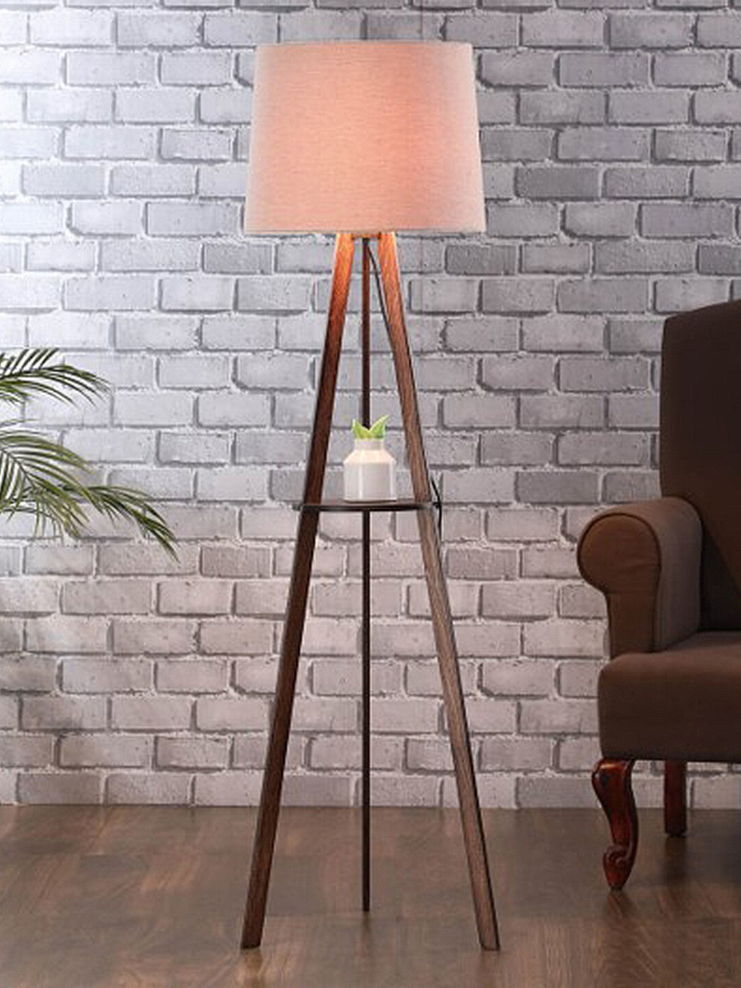 

SANDED EDGE Taupe Contemporary Tripod Lamp with Shade