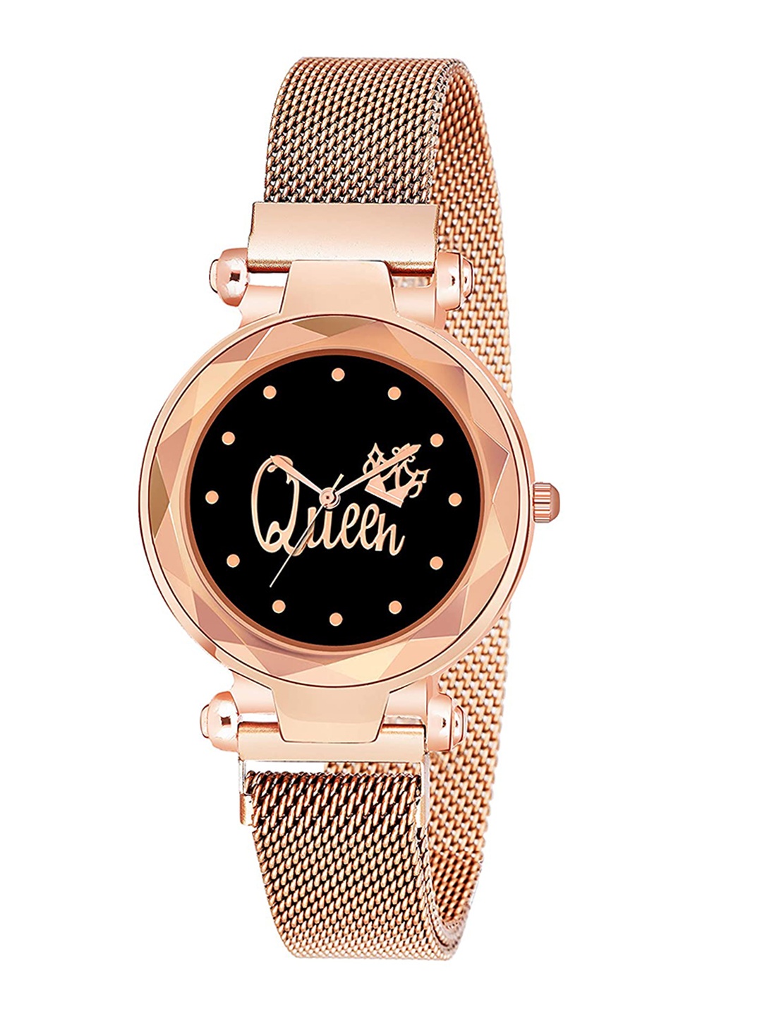 

SWADESI STUFF Women Bracelet Style Straps Analogue Watch [QUEEN ROSEGOLD MAGNET], Rose gold